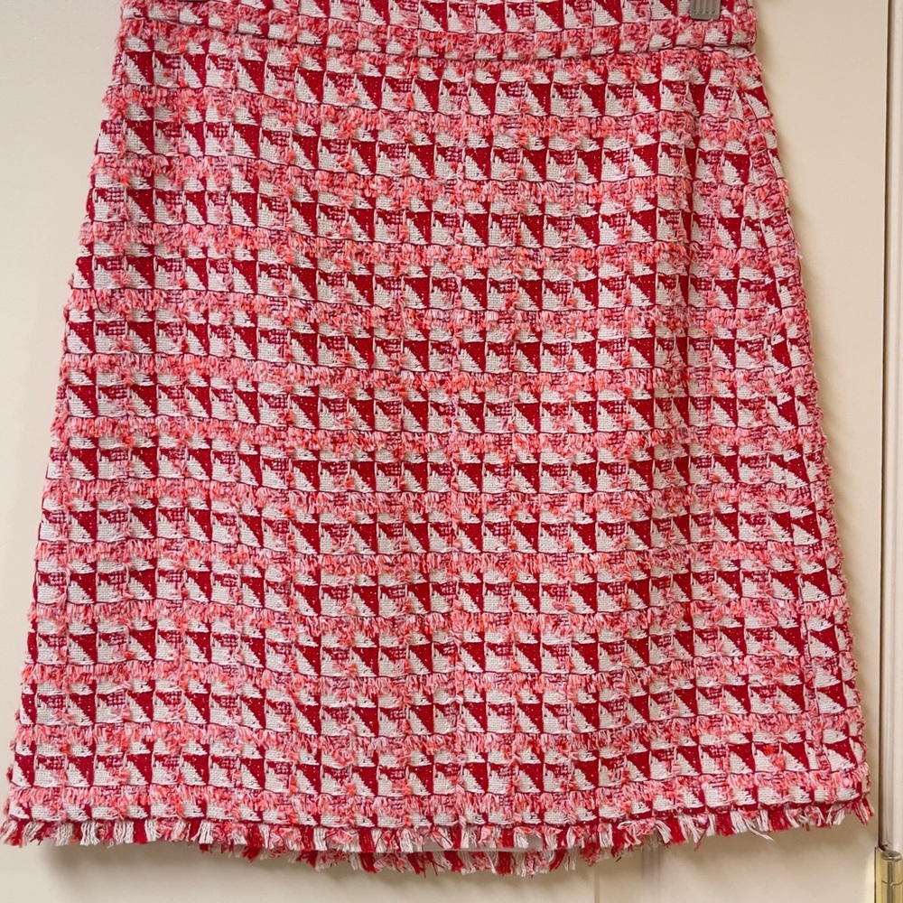Ann Taylor Pink and White A-Line Skirt